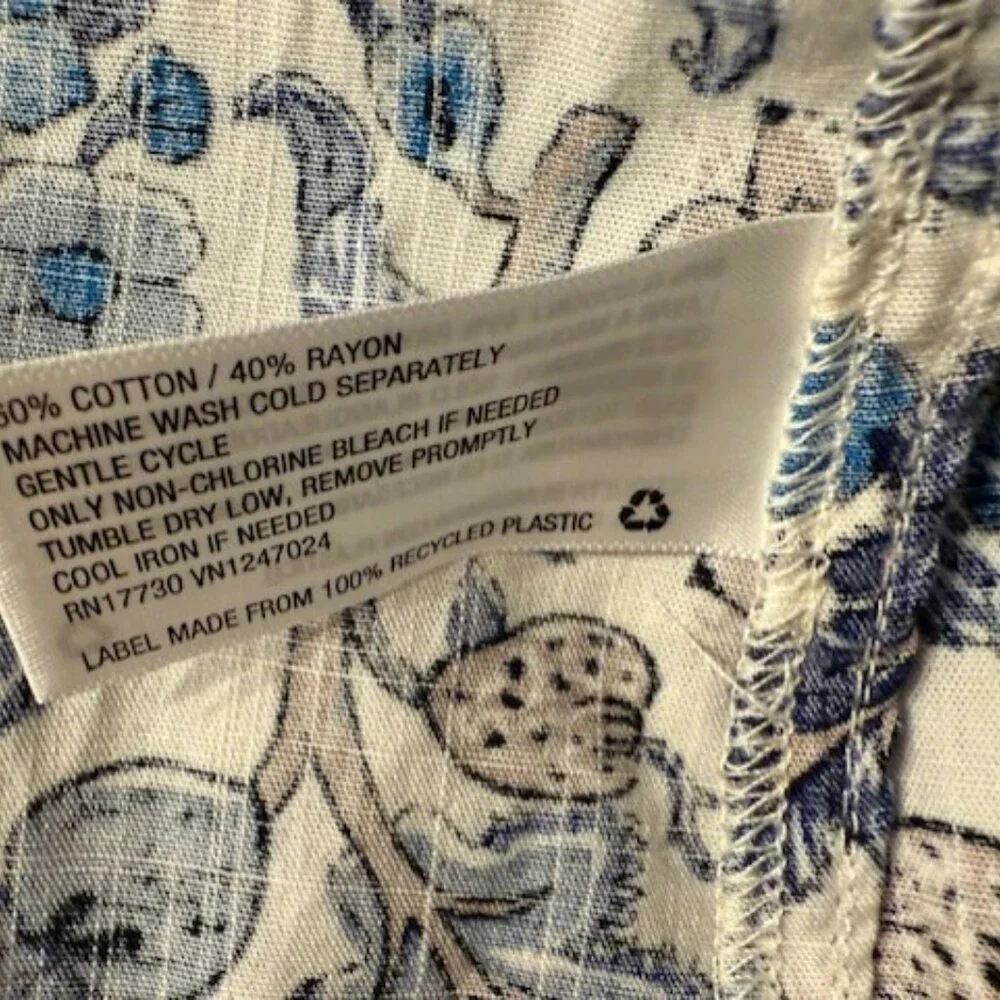 Retro Puff Sleeve Blue Bohemian Floral Tassel Tie Dress - Picture 14 of 16